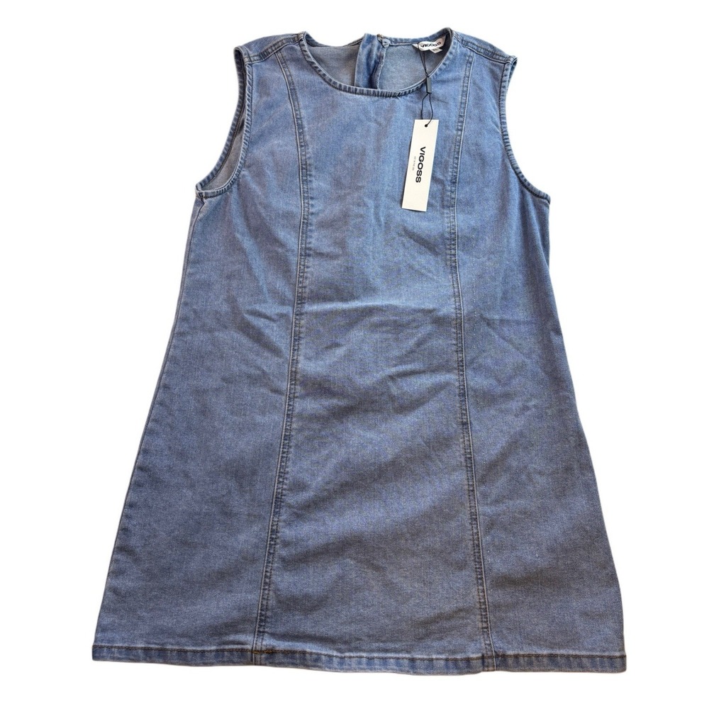 NWT! Vigoss Blue Jean Dress Sz XL Midi Denim Sleeveless Cottagecore Normcore